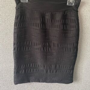 Brat Star Black Mini Ribbed Pencil Skirt